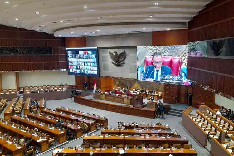 Rapat Paripurna DPR pengesahan RUU PDP, Selasa (20/9/2022) di Senayan. (Foto: Kompas.com).