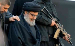 Pemimpin Organisasi milisi Hizbullah, Hassan Nasrallah. | Independent.co.uk 