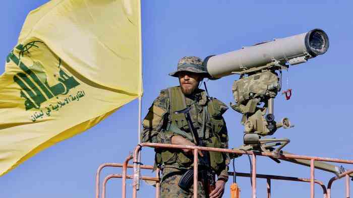 Milisi Hizbullah Lebanon.  milisi terkuat di dunia. Kemampuan militernya  lebih kuat dari tentara Lebanon.: Foto via tribunnews.com