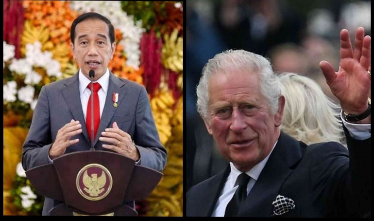 Dua pemimpin dunia, Raja Charles III dan Joko Widodo. Photo: Kompas