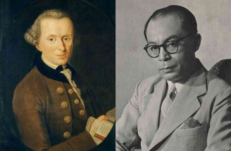 Immanuel Kant dan Muhammad Hatta.