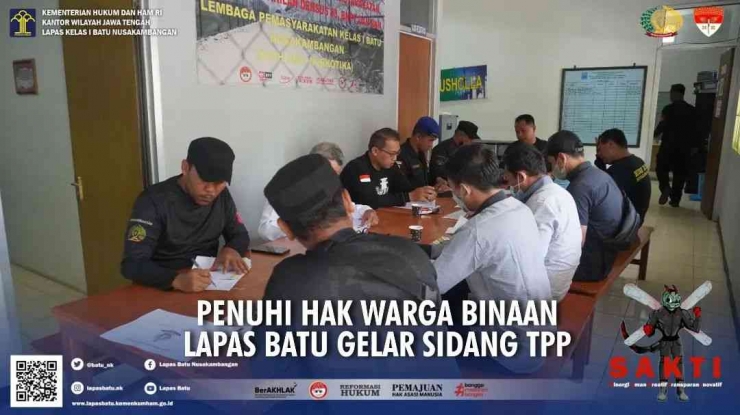 Sidang TPP yang dilaksanakan di Lapas Batu Nusakambangan, Foto : Humas Lapas Batu 