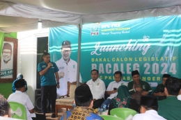 Yunihar Ketua LPP DPC PKB Kabupaten Tangerang saat menyampaikan sambutan Launching Pendaftaran Bacaleg PKB 2024/dokpri