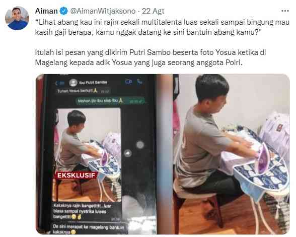 Twitter @AimanWitjaksono, 22/8/2022