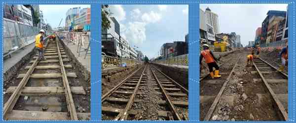 Penemuan jalur trem di lokasi pembangunan MRT di Jalan Gajah Mada (Sumber: Materi Argi Arafat)