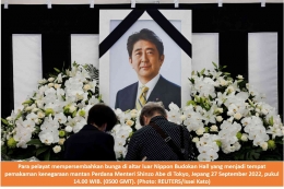 Image:  Mantan Perdana Menteri Jepang 2012-2020, Shinzo Abe yang terbunuh (Photo: Reuters/Issei Kato)