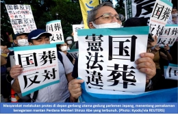 Image: 54% masyarakat menentang pemakamnan kenegaraan Shinzo Abe (Photo: Kyodo via Reuters)