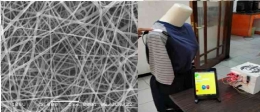 Serat nano  dan sensor sentuh tekstil hasil rancang bangun mahasiswa Politeknik STTT Bandung (Foto: dokumentassi lab. Fisika Politeknik STTT)