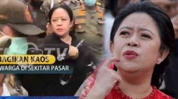 Puan Maharani cemberut bagi-bagi kaos di Bekasi (Foto:  Youtube Metro TV via tribunnews.com)