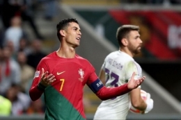 Cristiano Ronaldo, pemain andalan timnas Portugal.| Foto: AFP/Pedro Fioza via Kompas.com