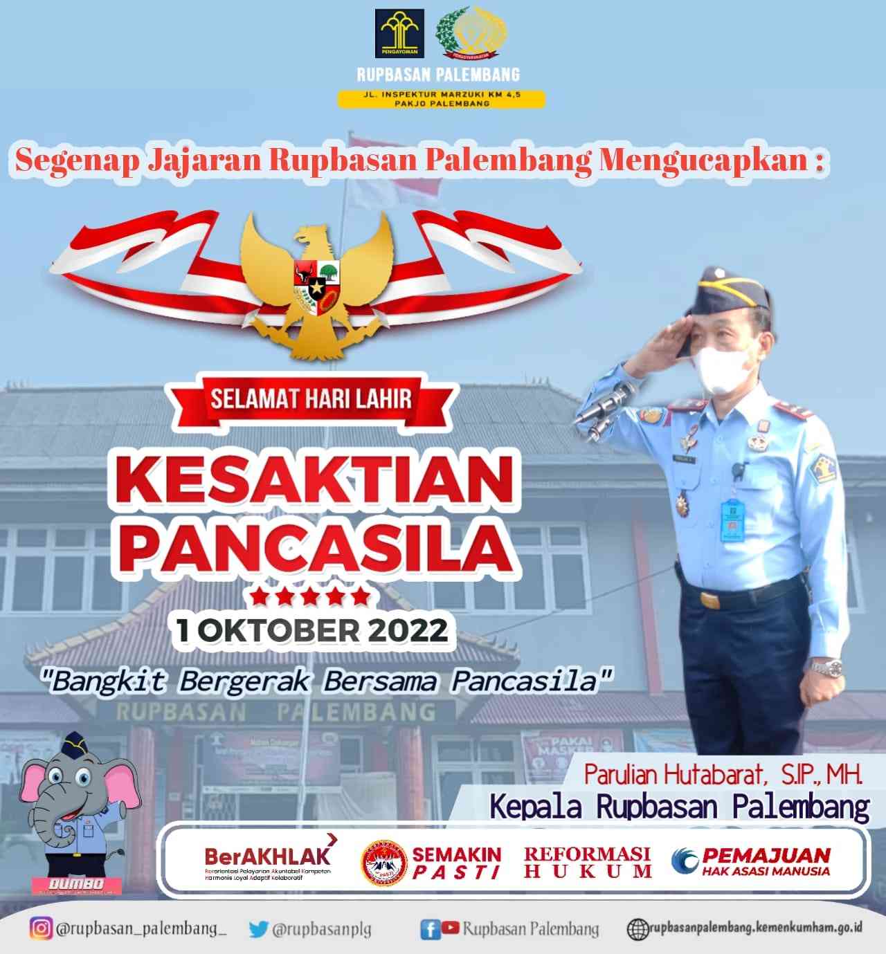 Ucapan Selamat Hari Kesaktian Pancasila Tahun 2022 Dari Rupbasan ...