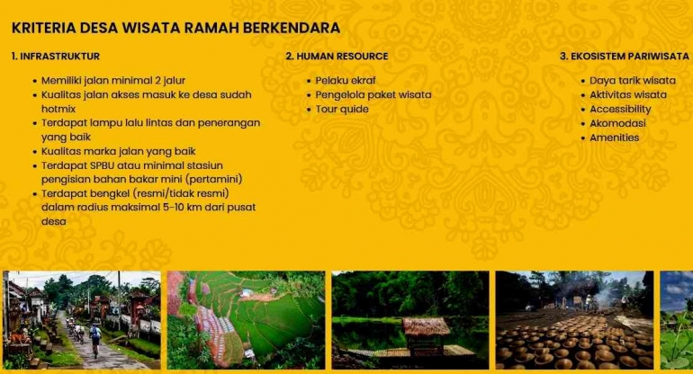 Kriteria Sebagai Desa Ramah Berkendara. Sumber: www.festivalkreatiflokal2022.com