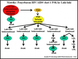 Matriks: Penyebaran HIV/AIDS dari 1 PSK ke Laki-laki. (Foto: Dok Pribadi/Syaiful W. Harahap)