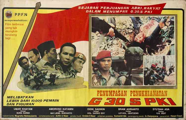 Pamflet film Penumpasan Pengkhianatan G 30 S PKI (Sumber: Wikipedia)