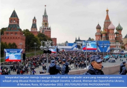 Image: Masyarakat Rusia menghadiri proklamasi 4 wilayah Ukrainan menjadi bagian Rusia (Photo: Reuters Photographer)