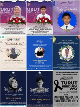 Kolase beberapa siswa di Kota Malang yang menjadi korban Tragedi Kanjuruhan. - Dokumen beberapa sekolah di Malang.