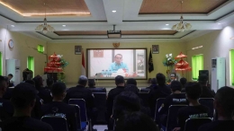 penguatan dari Kakanwil dan Kadivpas Kemenkumham Jateng secara virtual, Foto : Humas Lapas Batu