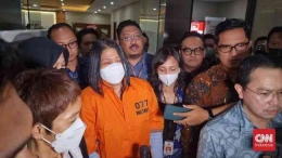 Putri Candrawathi resmi ditahan di Rutan Mabes Polri dalam kasus pembunuhan berencana Brigadir J.(CNN Indonesia/Taufiq Hidayatullah)