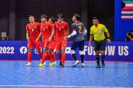 TIm futsal Indonesia saat berlaga di Piala Asia Futsal 2022| Foto: Situs resmi AFC via bolasport.com