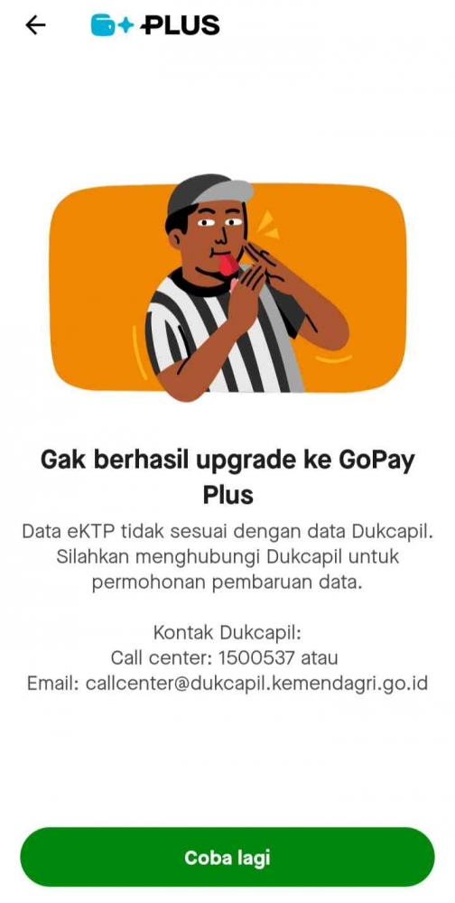 Gagal daftar gopay plus (dokpri by IYeeS) 