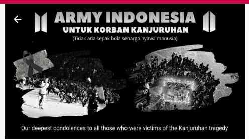 Poster penggalangan dana BTS Army untuk korban Kanjuruhan. Sumber: BTS Army