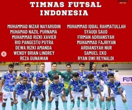 Daftar para pemain Indonesia di Piala Asia Futsal 2022: www.instagram.com/federasifutsal_id