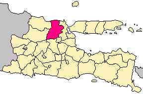Peta Kabupaten Lamongan (warna merah) bagian dari Provinsi Jawa Timur (Wic2020/Wikipedia)