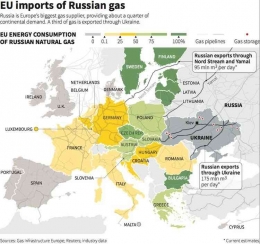 Jalur Pipa Gas dari Rusia ke Eropa, Sumber: aogr.com