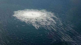 Penampakan ledakan pipa gas Nord Stream 2 di laut Baltik, Sumber: cnbcindonesia.com
