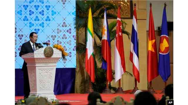 P.M. Kamboja Hun Sen menyampaikan pidato pembukaan Pertemuan Menteri Luar Negeri ASEAN ke-55  di Phnom Penh, Kamboja, 03 /08/2022 | Foto: cambodia.com
