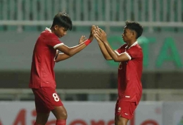 Brace Arkhan Kaka membuat UEA merana dalam kualifikasi Piala Asia U-17. (sumber: okezone.com)