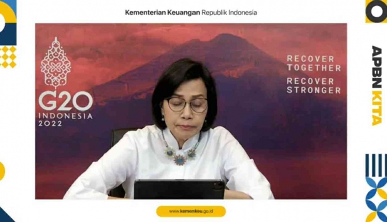 Menteri Keuangan Indonesia Sri Mulyani memprediksi Indonesia mengalami resesi di tahun 2023. (Tangkap layar dari Youtube Kemenkeu RI)