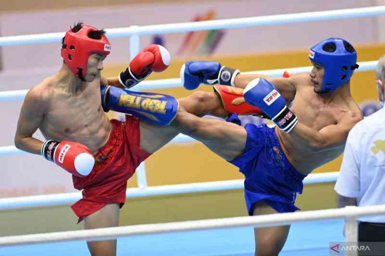 Ilustrasi Kejurnas Kickboxing 2022 di Batam. (Foto: Antara)
