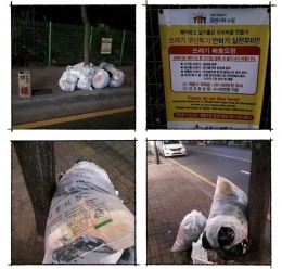Tempat sampah yang tidak diikat, petugas tidak mengambilnya, aturan sangat disiplin. Sumber: DokPri