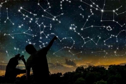 Ilustrasi gambar dari gurusiana. Id oleh Ahmad Syaihu | Sebuah ilustrasi bintang kecil menghiasi langit sore menjelang malam