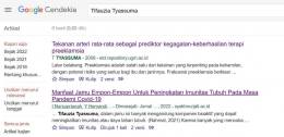 Hasil pencarian Tifauzia Tyassuma di Google Cendekia (Google Scholar) - dokpri
