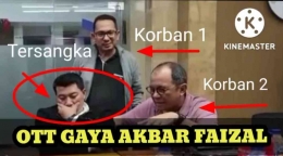 Akbar Faizal (korban 2) bersama korban 1 saat OTT tersangka pelaku (foto : thumbnail channel YouTube Nur Terbit)