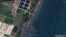 Citra satelit Pantai Cemara di bulan September 2019 (sumber Google Earth)