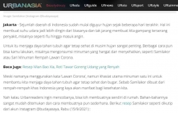 Artikel Saldyni justru tidak memuat nama Tifauzia - tangkapan layar urbanasia.com.