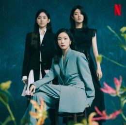 Park Ji-Hu, Kim Go-Eun, dan Nam Ji-Hyun dalam poster drama Little Women (작은아씨들) (2022). Foto: Twitter Netflix Korea