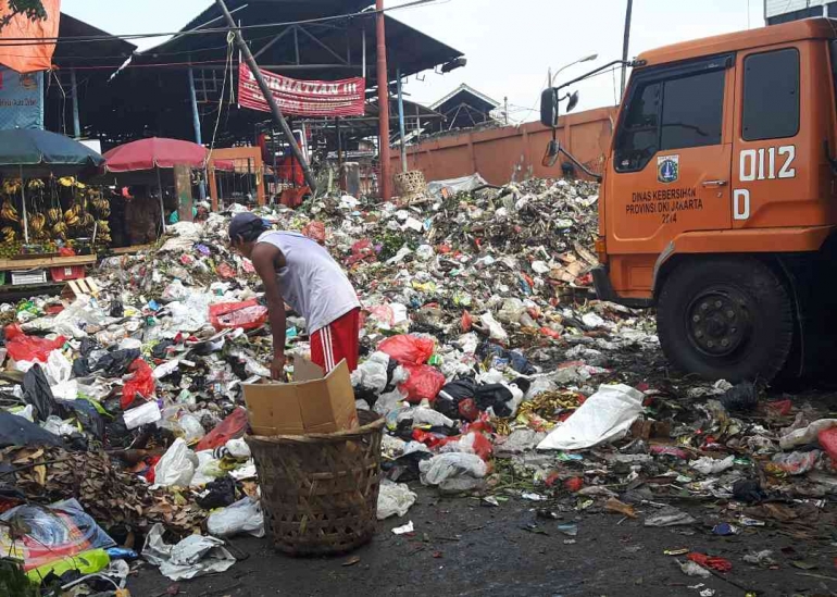 Kondisi sampah di Jakarta sebelum di angkut ke TPA Bantargebang Bekasi. Sumber: DokPri