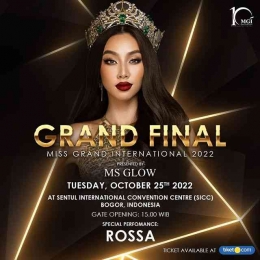Malam 10th Anniversary Miss Grand International 2022 (Sumber foto : Yayasan Dunia Mega Bintang/Instagram) 