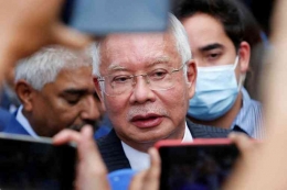 Petinggi UMNO mantan perdana menteri Malaysia Najib Razak kini dipenjara karena terlibat mega korupsi. Photo: Lai Seng Sin/Reuters   
