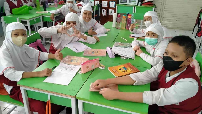 Siswa Sekolah Penggerak SD Muhammadiyah 1 Ketelan Surakarta Praktik Tugas Kelompok Berwawasan Luas/dokumen pribadi