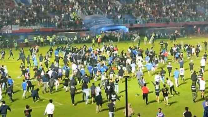Insiden kerusuhan stadion kanjuruhan. Sumber gambar: tv.One