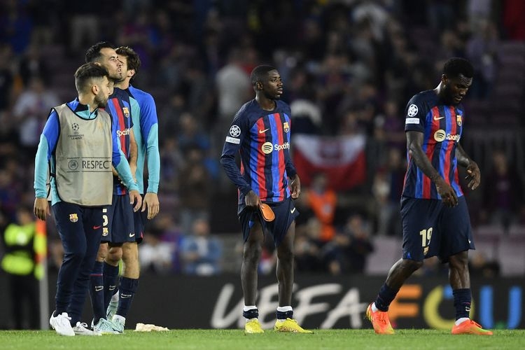 Barcelona ditahan imbang 3-3 oleh Inter Milan di Camp Nou. Foto: AFP/Pau Barrena via Kompas.com