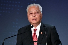 Perdana Menteri Malaysia Ismail Sabri Yaakob menyampaikan pidato sebagai bagian dari Konferensi Internasional ke-27 tentang Masa Depan Asia di Tokyo pada 26 Mei 2022. (AFP PHOTO/KAZUHIRO NOGI via KOMPAS.com) 