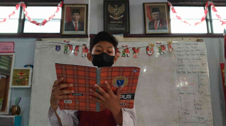 Alfin Gibran Agva Wibowo Siswa Kelas 6D SD Muhammadiyah 1 Ketelan Surakarta praktik CTL /dokumen pribadi