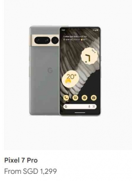 Dok Pribadi: Tangkapan Layar Google Store yang menampilkan Google Pixel 7 Pro