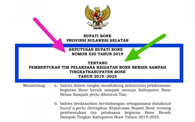 Bupati Bone harus tegas sikapi SK Bone Bersih Sampah (BBS) yang dibuatnya tahun 2019. Sumber: DokPri
